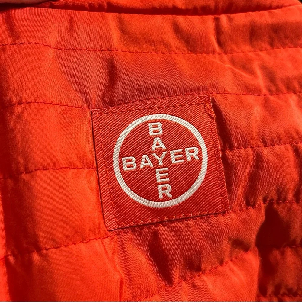 Red Quilted Sleeveless Vest with Logo